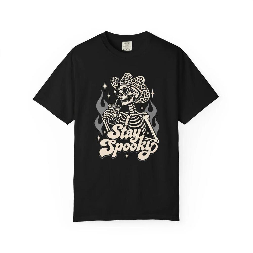 Spooky Halloween Skeleton S Shirt, Retro Skeleton Cowgirl Graphic